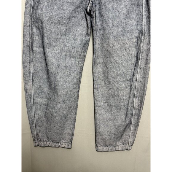 ZARA WOMENS COLLECTION TAPERED COATED MID-RISE Wide Barrel Leg Jeans Size 12 - Picture 10 of 15